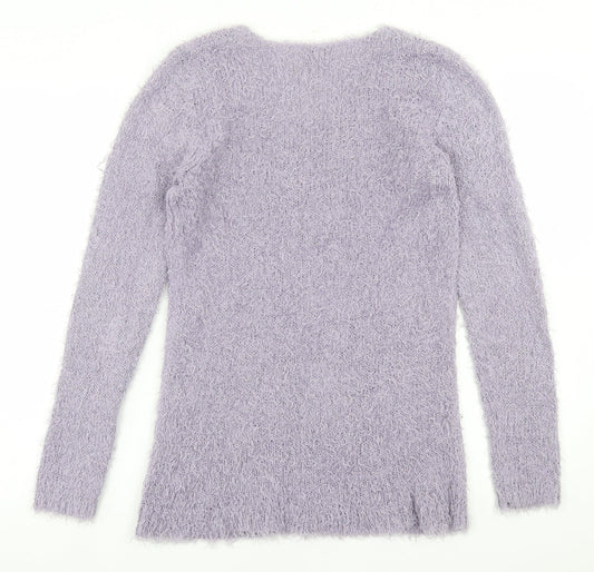 BHS Womens Purple Crew Neck  Polyester Pullover Jumper Size 12