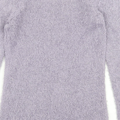 BHS Womens Purple Crew Neck  Polyester Pullover Jumper Size 12