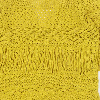 Womens UK Size S Papaya Yellow Pullover Jumper