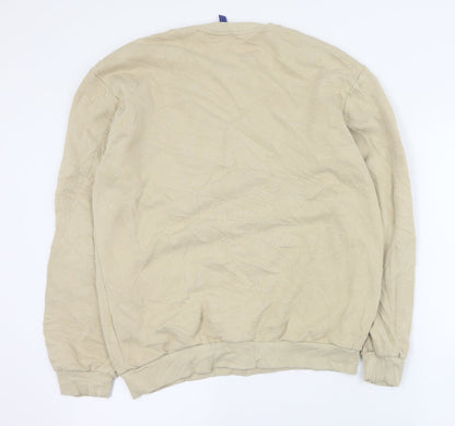 H&M Womens Beige  Cotton Pullover Sweatshirt Size S  Pullover