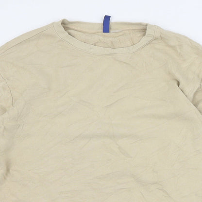 H&M Womens Beige  Cotton Pullover Sweatshirt Size S  Pullover