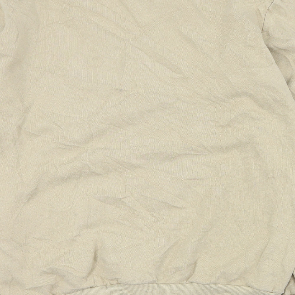 H&M Womens Beige  Cotton Pullover Sweatshirt Size S  Pullover