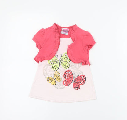 2B Real Girls Pink  Cotton Pullover T-Shirt Size 2 Years Round Neck Pullover