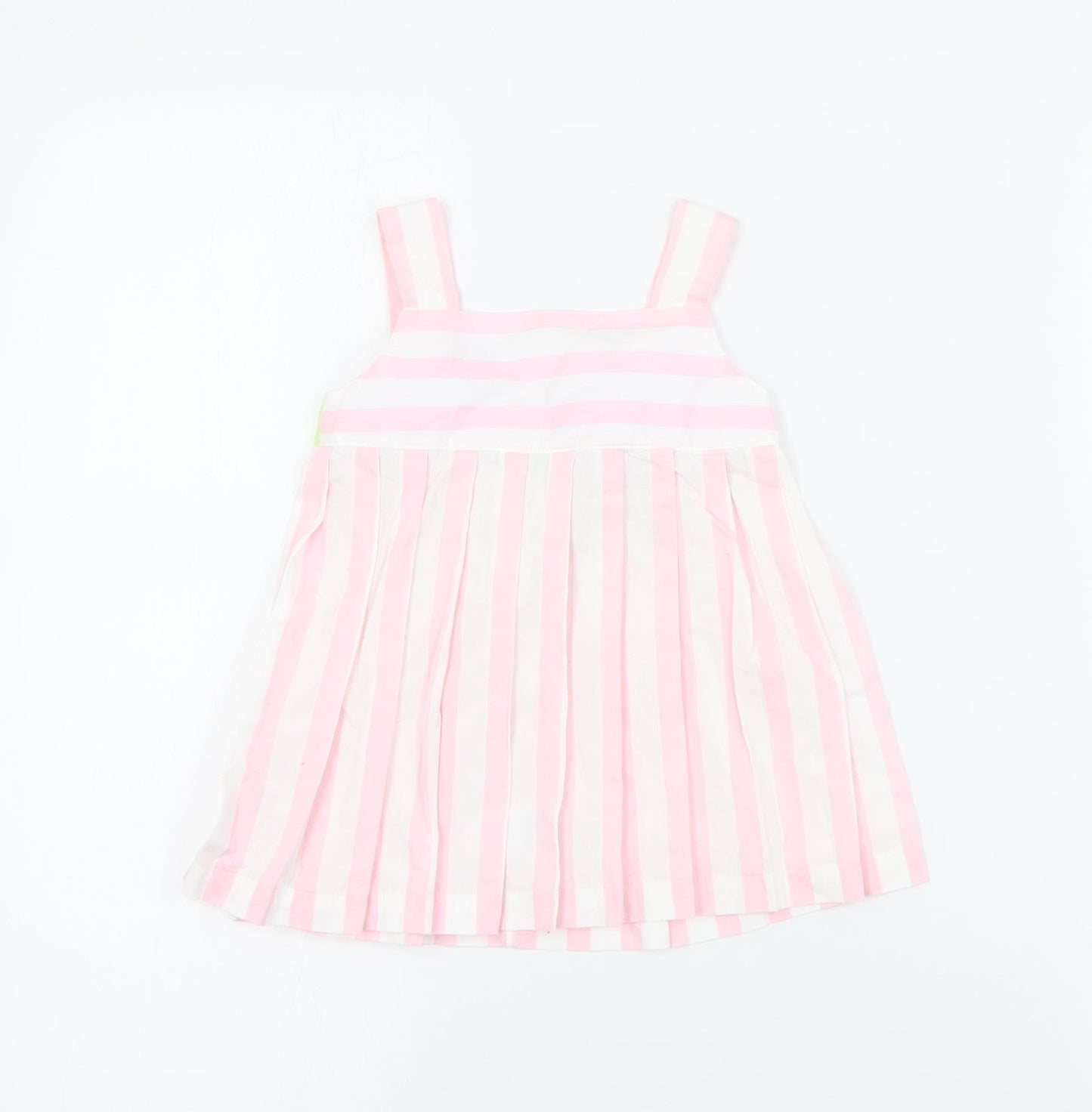 Savannah Baby White Striped Cotton A-Line  Size 18 Months  Square Neck Button