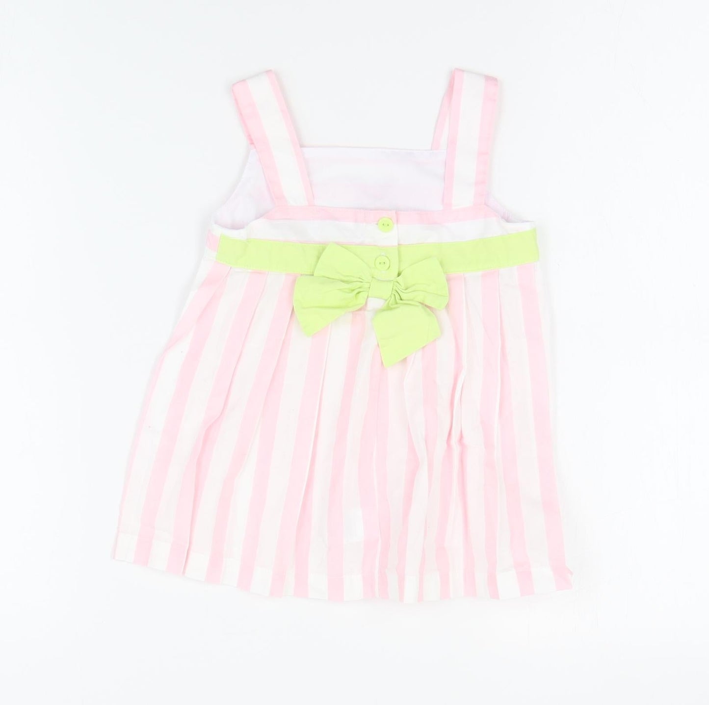 Savannah Baby White Striped Cotton A-Line  Size 18 Months  Square Neck Button