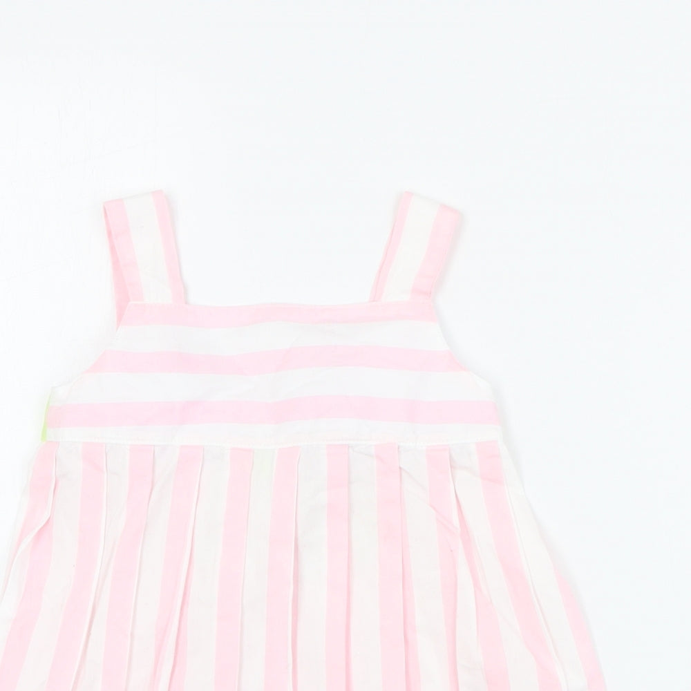 Savannah Baby White Striped Cotton A-Line  Size 18 Months  Square Neck Button