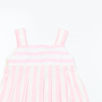 Savannah Baby White Striped Cotton A-Line  Size 18 Months  Square Neck Button