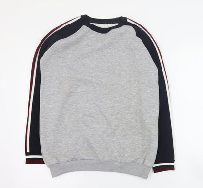 Marks and Spencer Girls Grey  Cotton Pullover Sweatshirt Size 13-14 Years  Pullover