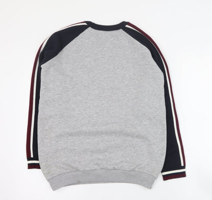 Marks and Spencer Girls Grey  Cotton Pullover Sweatshirt Size 13-14 Years  Pullover