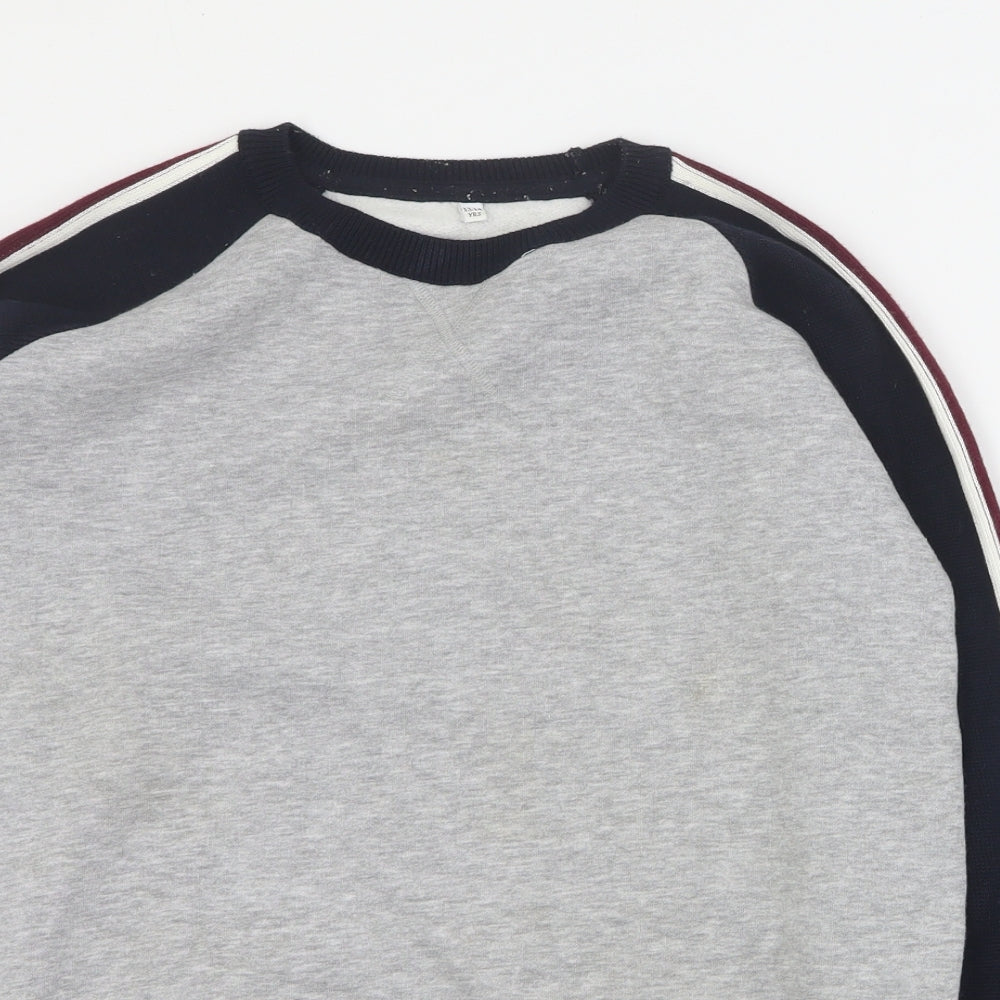Marks and Spencer Girls Grey  Cotton Pullover Sweatshirt Size 13-14 Years  Pullover