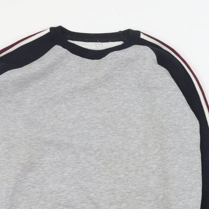 Marks and Spencer Girls Grey  Cotton Pullover Sweatshirt Size 13-14 Years  Pullover