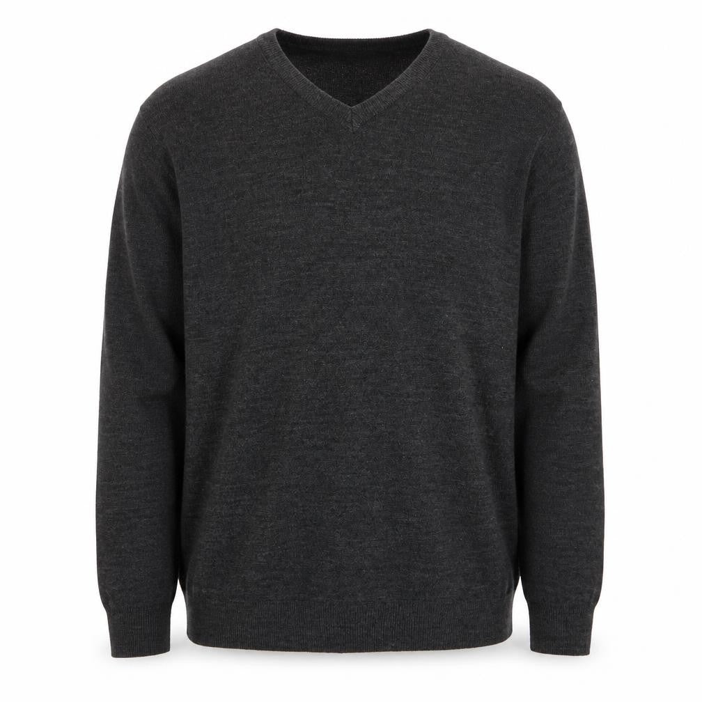 Capsule Mens Grey V-Neck Acrylic Pullover Jumper Size XL
