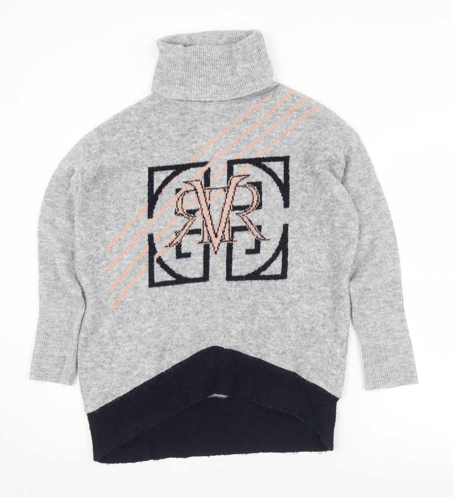Womens UK Size S River Island Grey Pullover Jumper