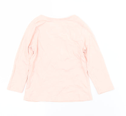 George Girls Pink  Cotton Basic T-Shirt Size 18-24 Months Crew Neck  - Avocado Toast