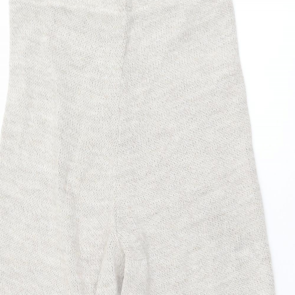 Womens UK Size S Preworn Regular Fit Cropped Beige Trousers