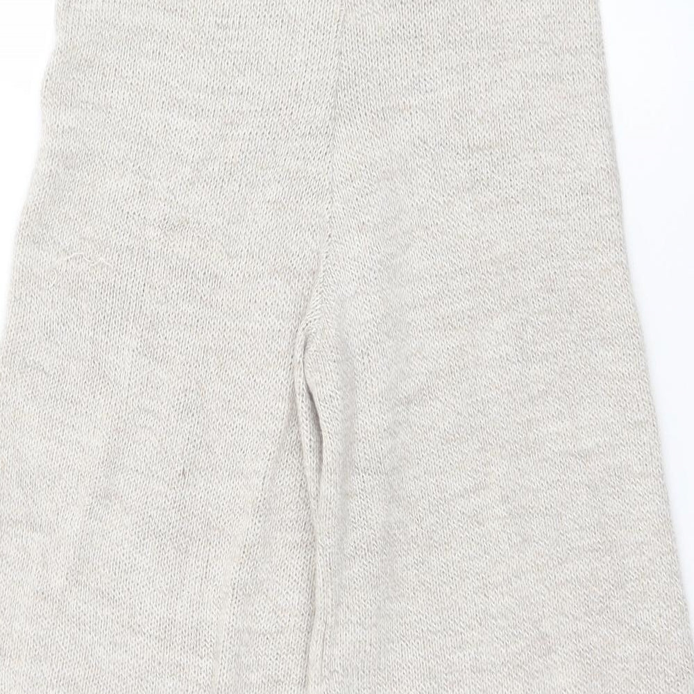 Womens UK Size S Preworn Regular Fit Cropped Beige Trousers