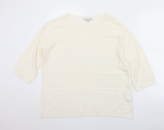 F&F Womens Ivory Crew Neck  Acrylic Pullover Jumper Size 18