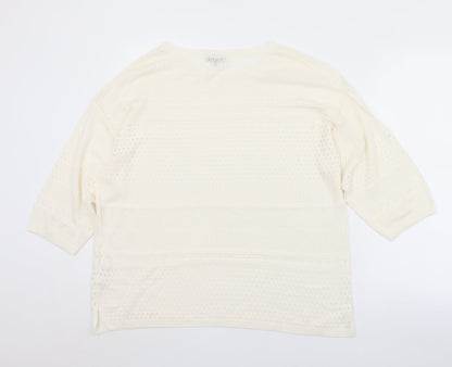 F&F Womens Ivory Crew Neck  Acrylic Pullover Jumper Size 18