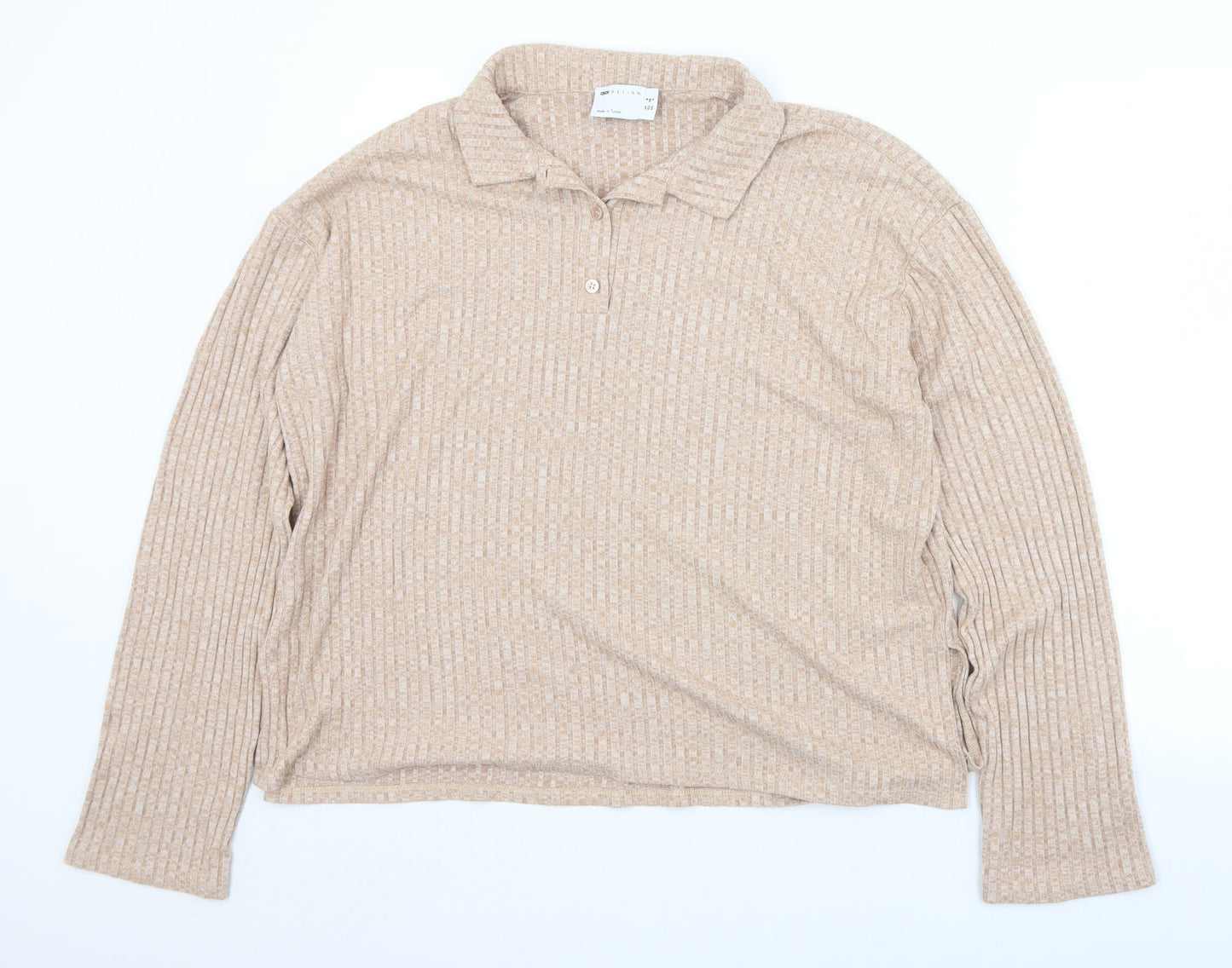 ASOS Womens Beige Collared  Viscose Pullover Jumper Size 8