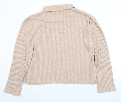 ASOS Womens Beige Collared  Viscose Pullover Jumper Size 8