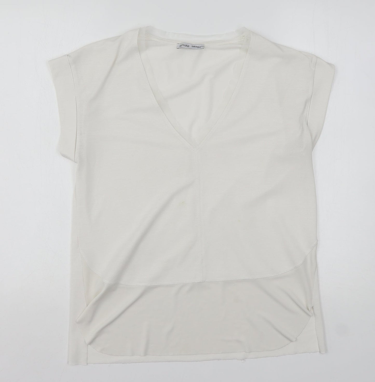 Womens UK Size S Zara White Basic Blouse