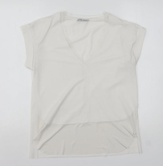 Womens UK Size S Zara White Basic Blouse