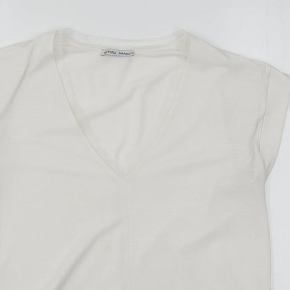 Womens UK Size S Zara White Basic Blouse