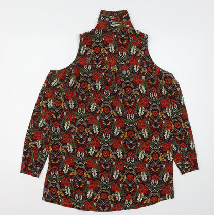 Glamorous Womens Multicoloured Floral Polyester Basic Button-Up Size 6 Collared
