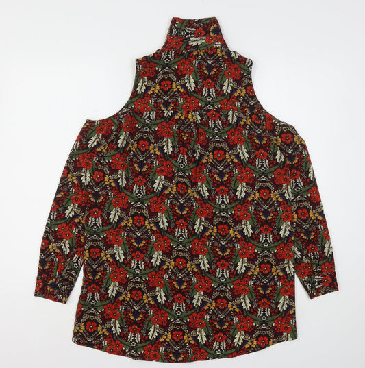 Glamorous Womens Multicoloured Floral Polyester Basic Button-Up Size 6 Collared