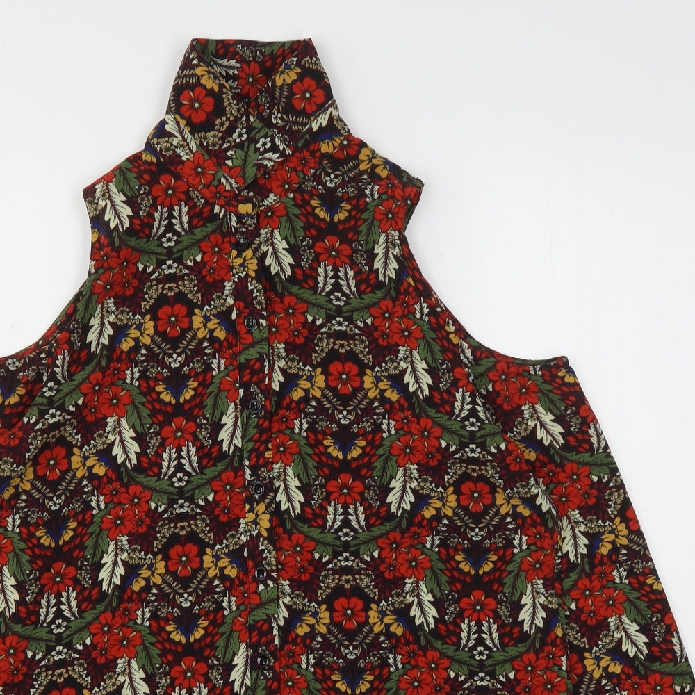 Glamorous Womens Multicoloured Floral Polyester Basic Button-Up Size 6 Collared