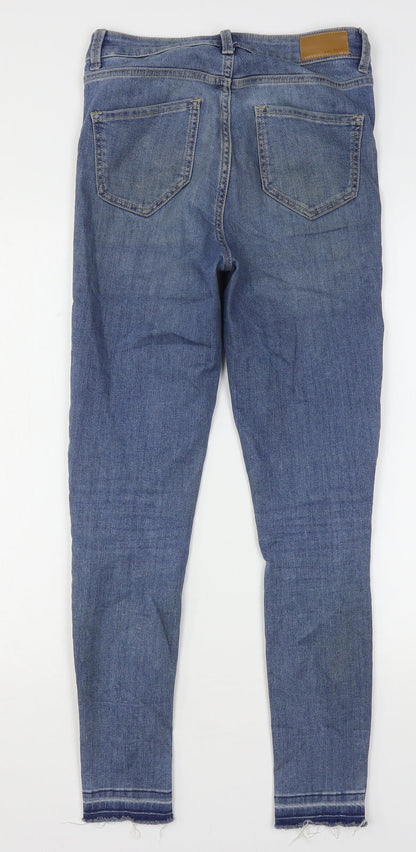 Marks and Spencer Womens Blue  Cotton Skinny Jeans Size 8 L28 in Regular