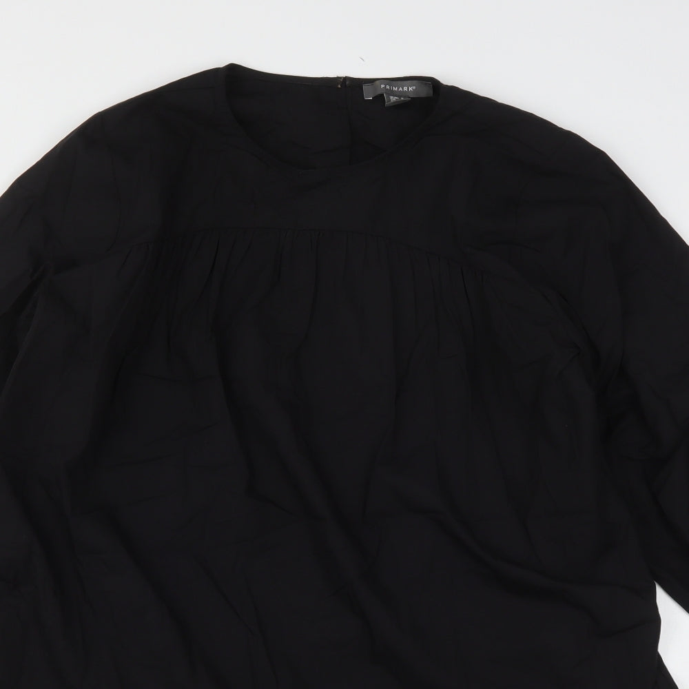 Primark Womens Black  Cotton A-Line  Size 10  Round Neck