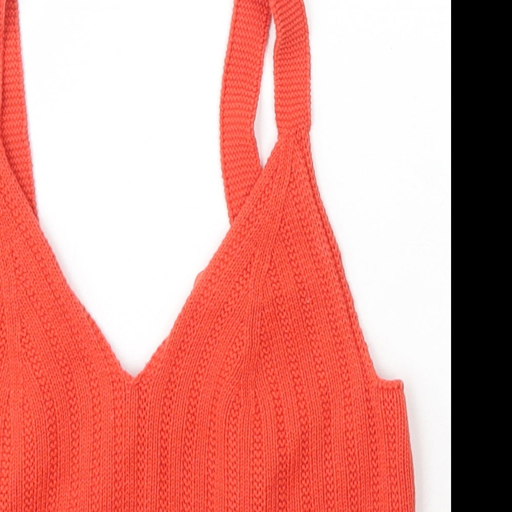 Womens UK Size 8 New Look Orange Pullover Jumper