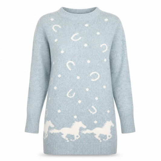 Womens UK Size S Yumi Blue Pullover Jumper