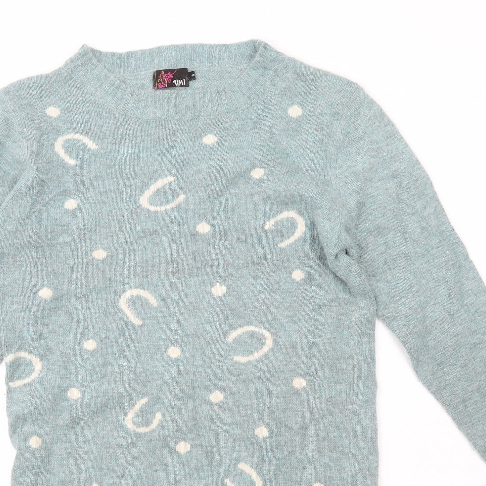 Womens UK Size S Yumi Blue Pullover Jumper