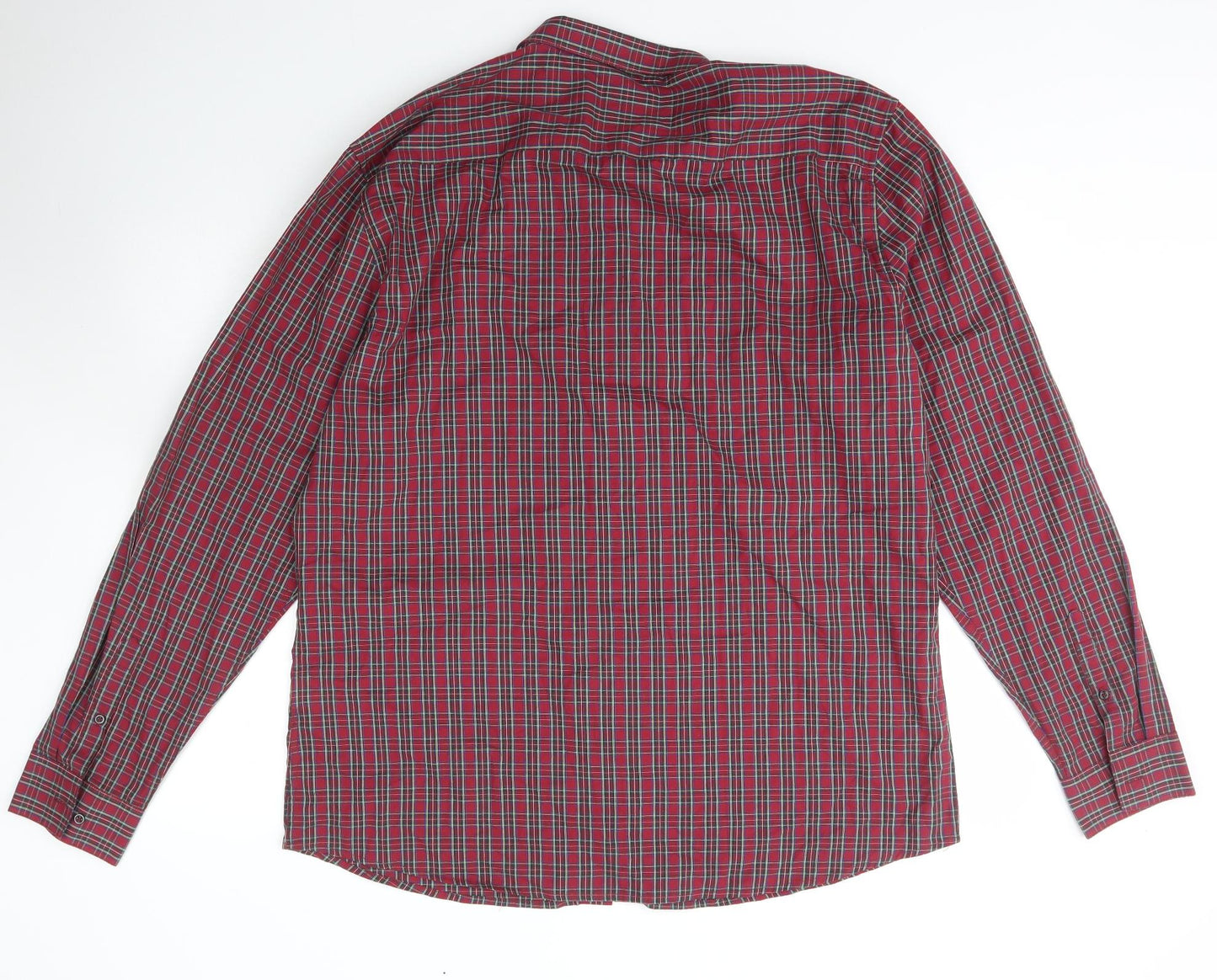 Mens UK Size 2XL Peacocks Red  Button-Up Long Sleeve Casual Shirt