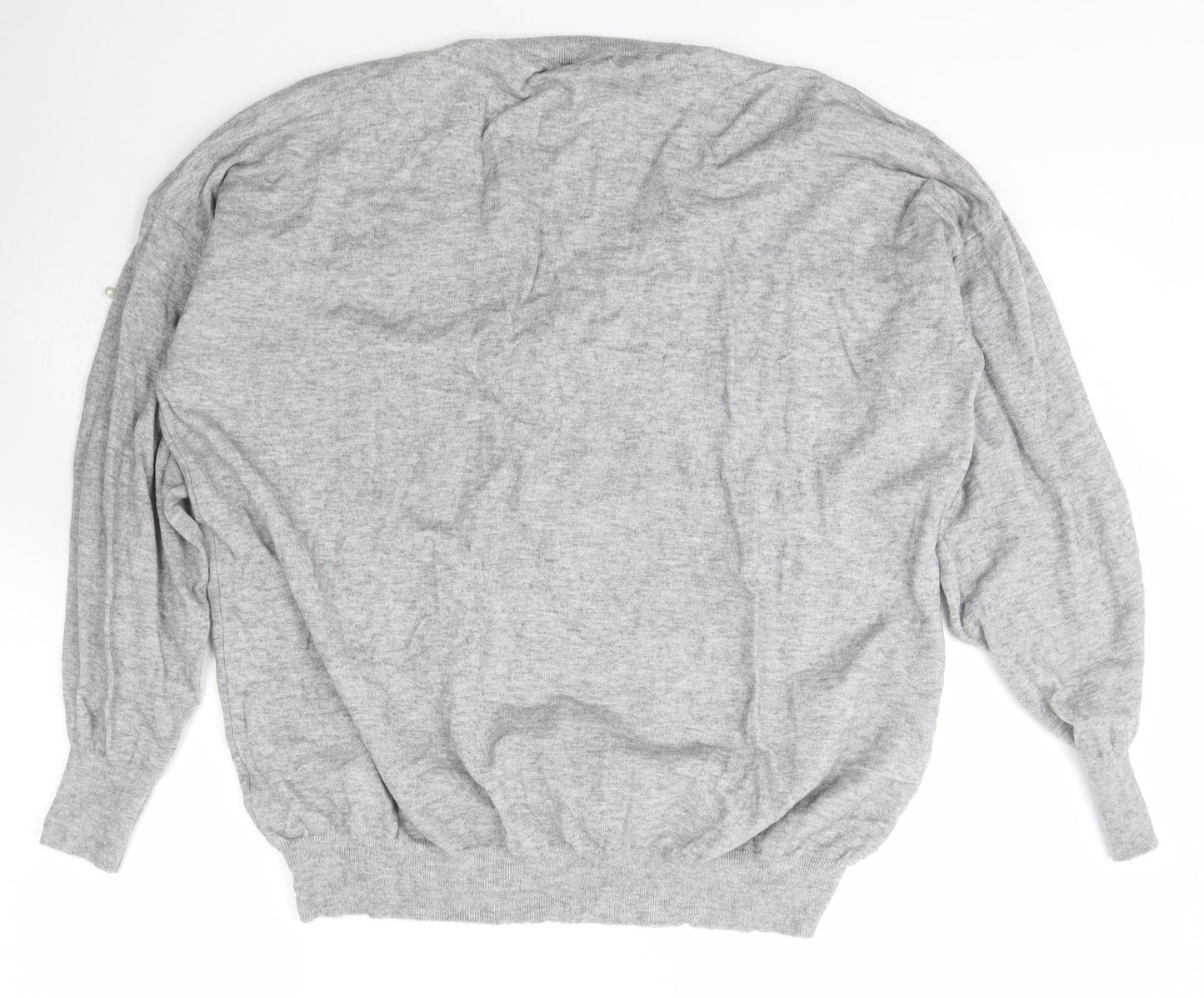 Jubylee Womens Grey V-Neck  Viscose Pullover Jumper Size M