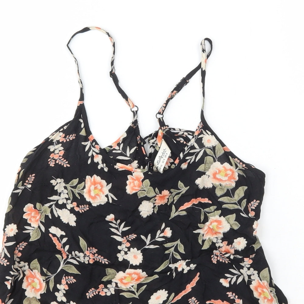Womens UK Size 8 Miss Selfridge Black Basic T-Shirt