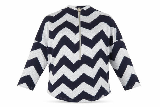 Bonmarché Womens Blue Striped Polyester Full Zip Sweatshirt Size XS Zip