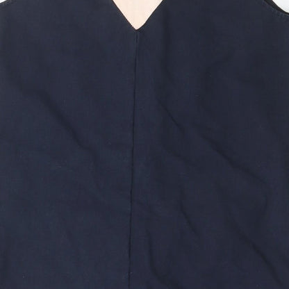 Mademoiselle Tara Womens Blue  Cotton A-Line  Size 10  V-Neck Zip - Pockets