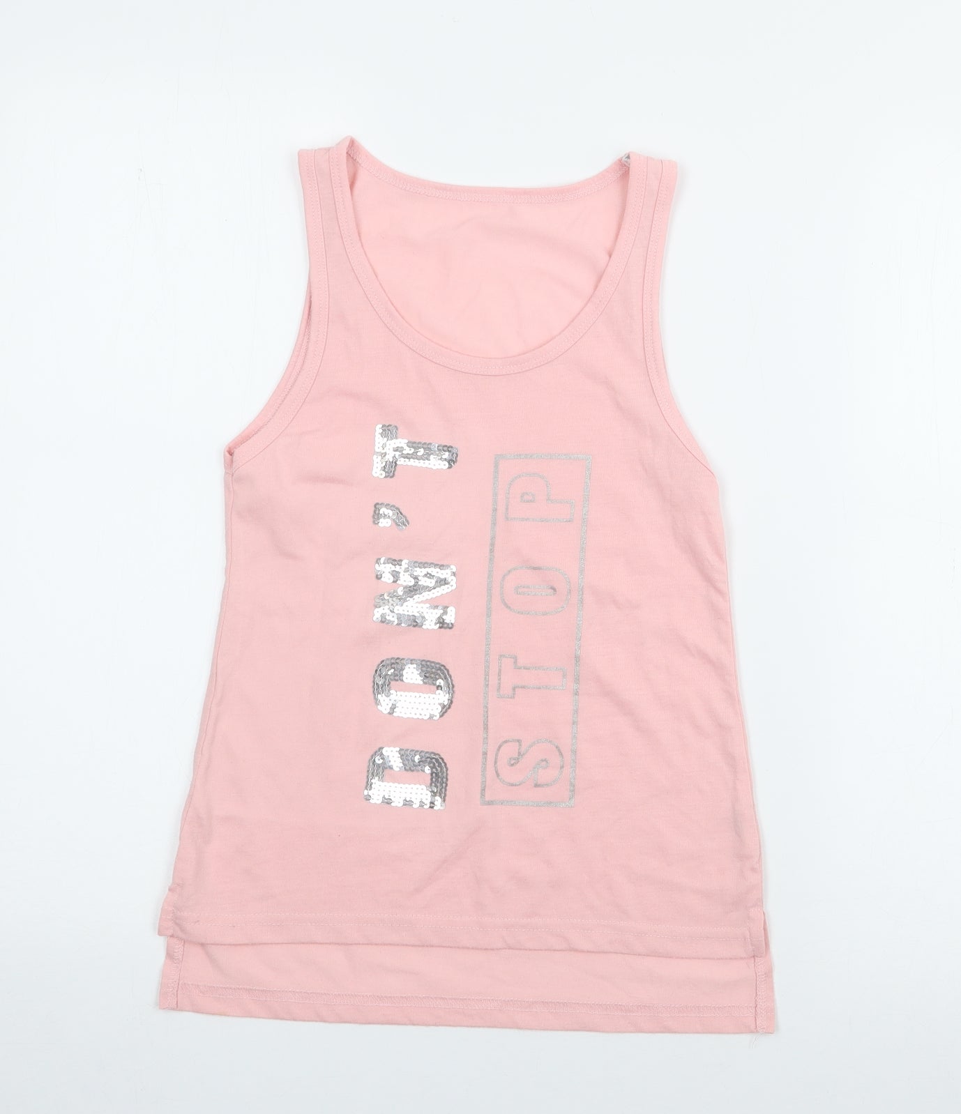 Active Girls Pink  Polyester Camisole Tank Size 9-10 Years Scoop Neck
