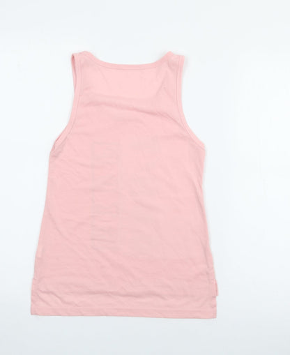 Active Girls Pink  Polyester Camisole Tank Size 9-10 Years Scoop Neck