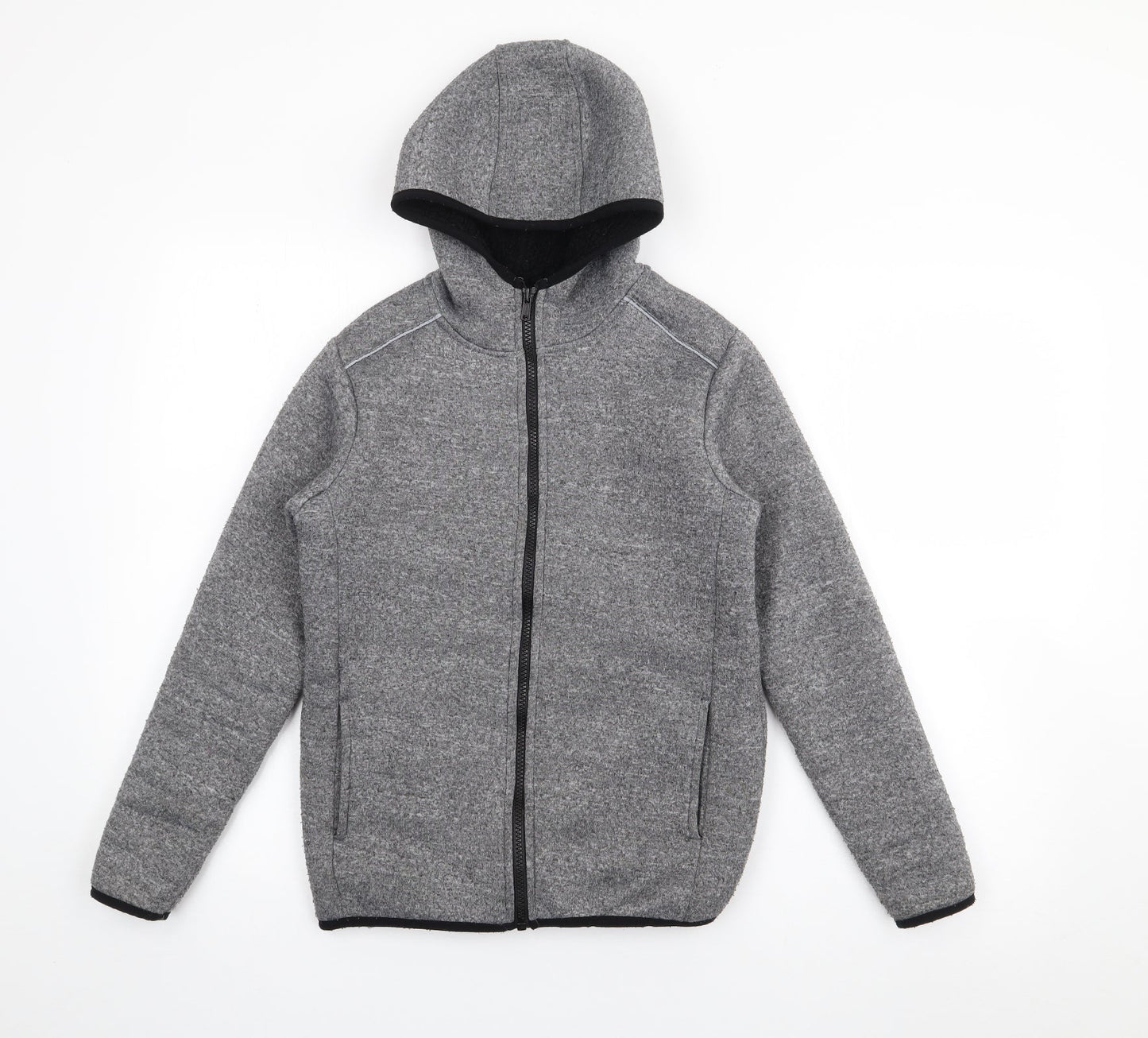 Dunnes Stores Boys Grey  Polyacrylate Fibre Full Zip Hoodie Size 9-10 Years  Zip
