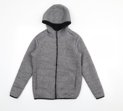 Dunnes Stores Boys Grey  Polyacrylate Fibre Full Zip Hoodie Size 9-10 Years  Zip