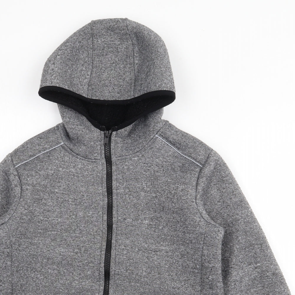 Dunnes Stores Boys Grey  Polyacrylate Fibre Full Zip Hoodie Size 9-10 Years  Zip