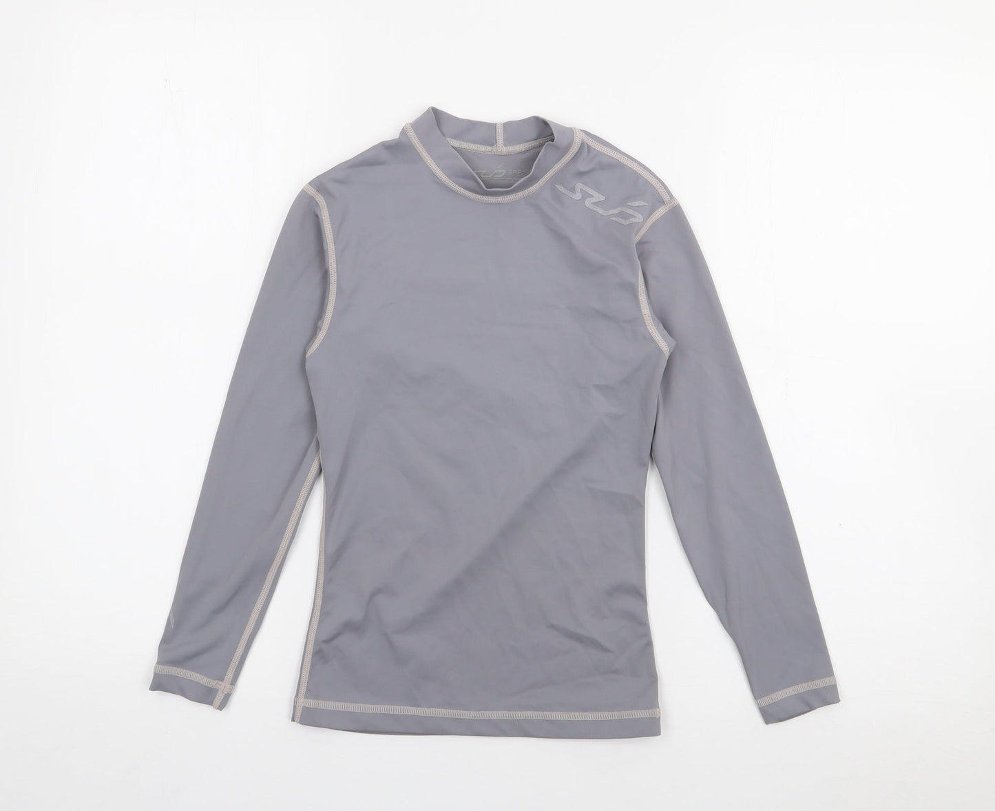 SUD Sports Boys Grey  Nylon Basic T-Shirt Size M High Neck