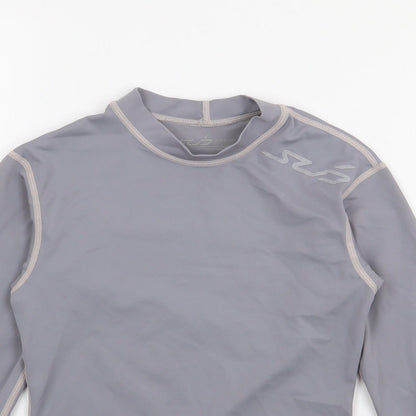 SUD Sports Boys Grey  Nylon Basic T-Shirt Size M High Neck