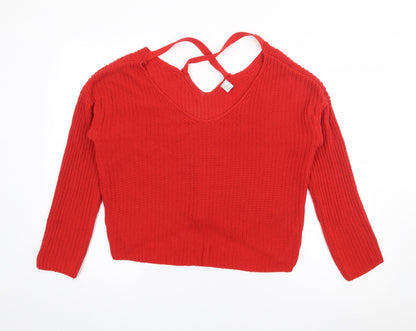 Womens UK Size S H&M Red Pullover Jumper
