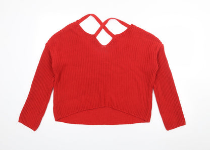 Womens UK Size S H&M Red Pullover Jumper