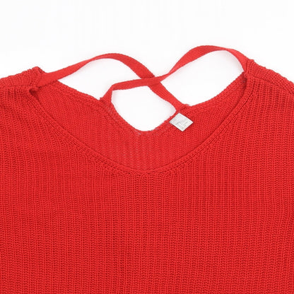 Womens UK Size S H&M Red Pullover Jumper